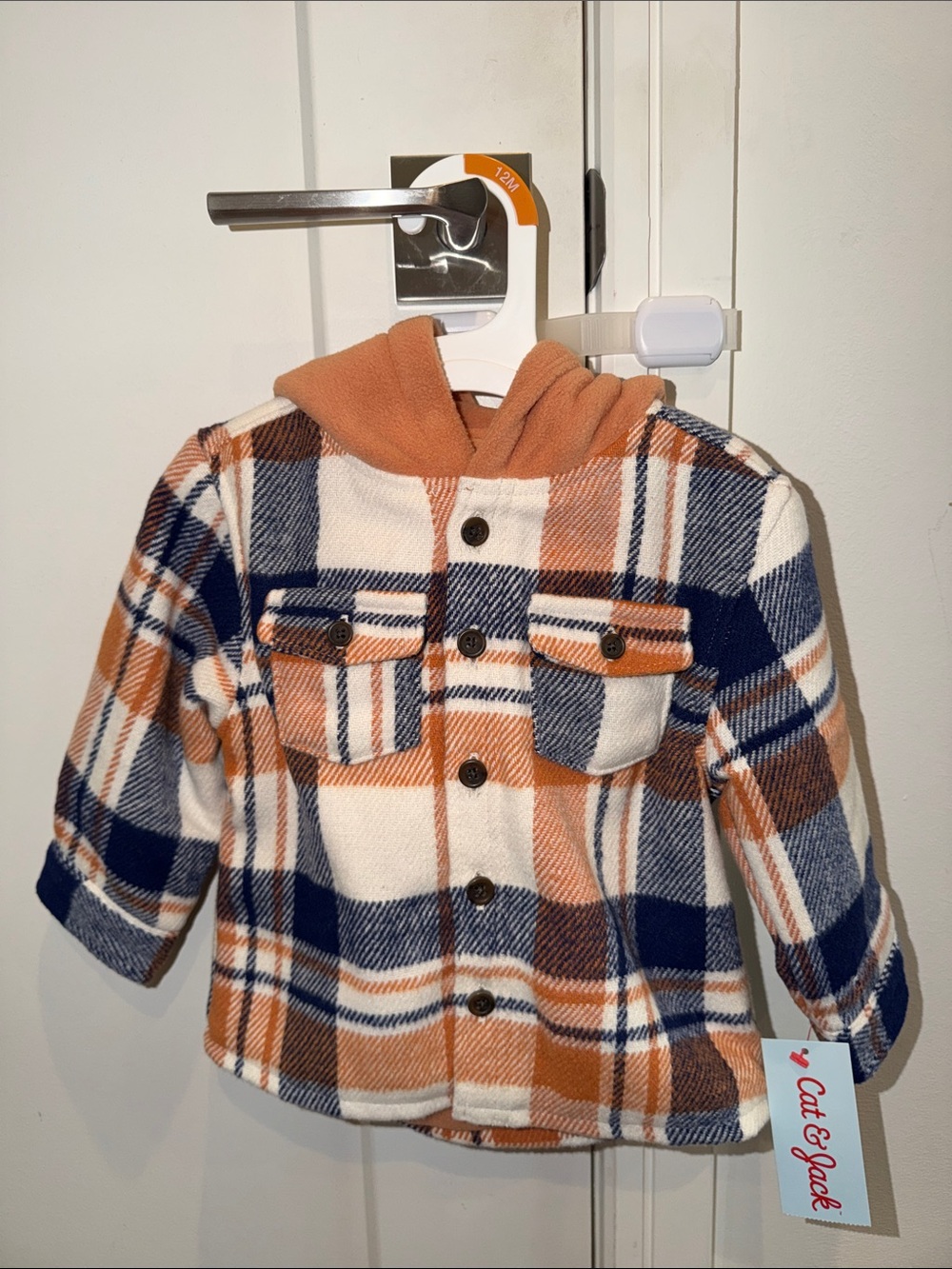 Cat & Jack Plaid Hooded Puffer Jacket